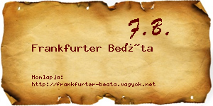 Frankfurter Beáta névjegykártya