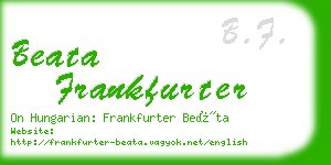 beata frankfurter business card
